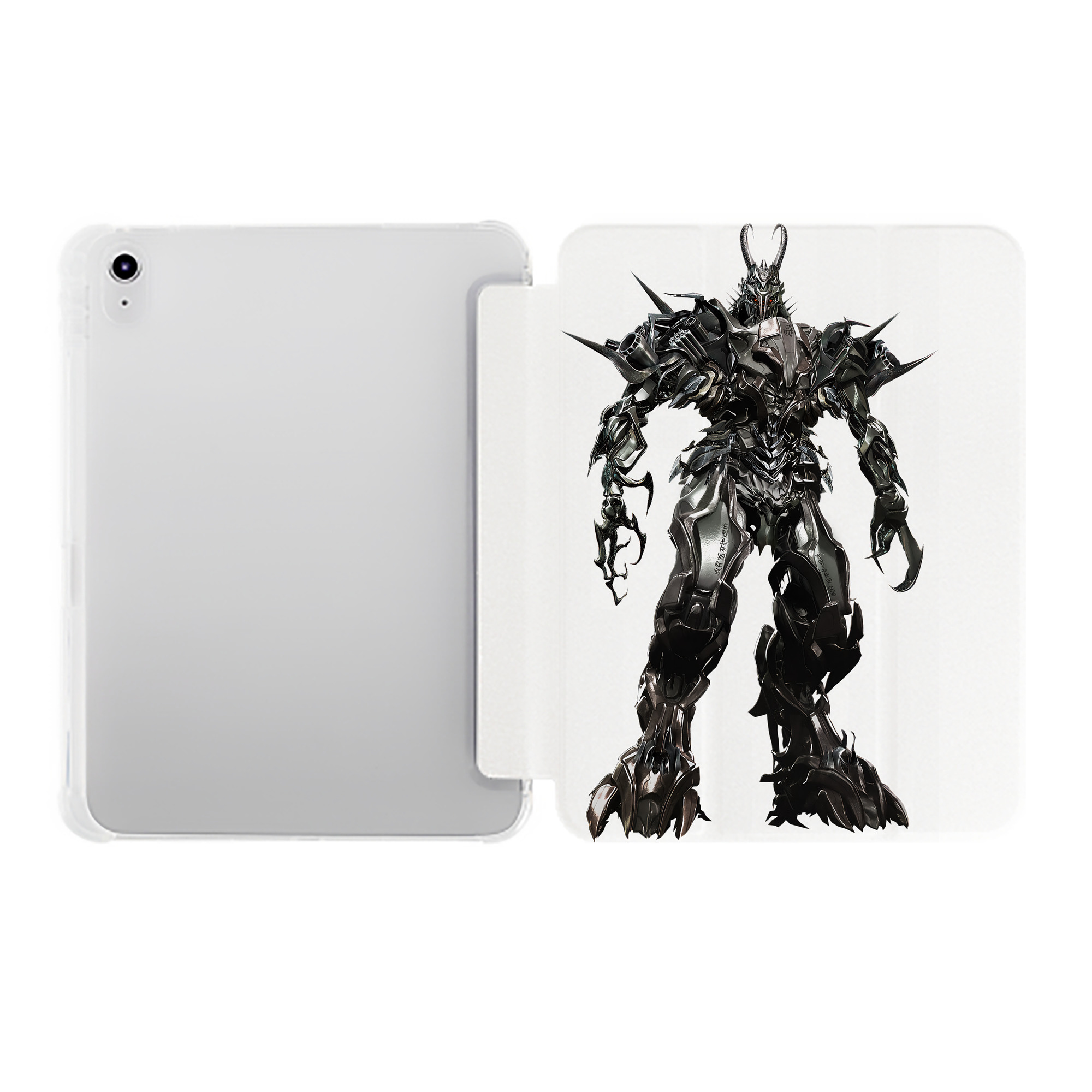 （画像用） Transformers トランスフォーマー IPad ケース ペン収納付き 三つ折りスタンド PUレザー×シリコン 対応機種9.5/10.5/10.9インチ